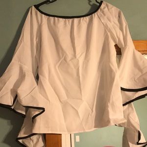 White blouse with black details